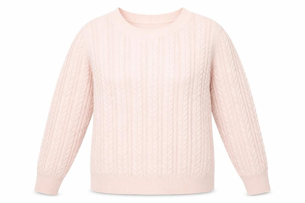 Front view of H&M women’s pink jumper, size M