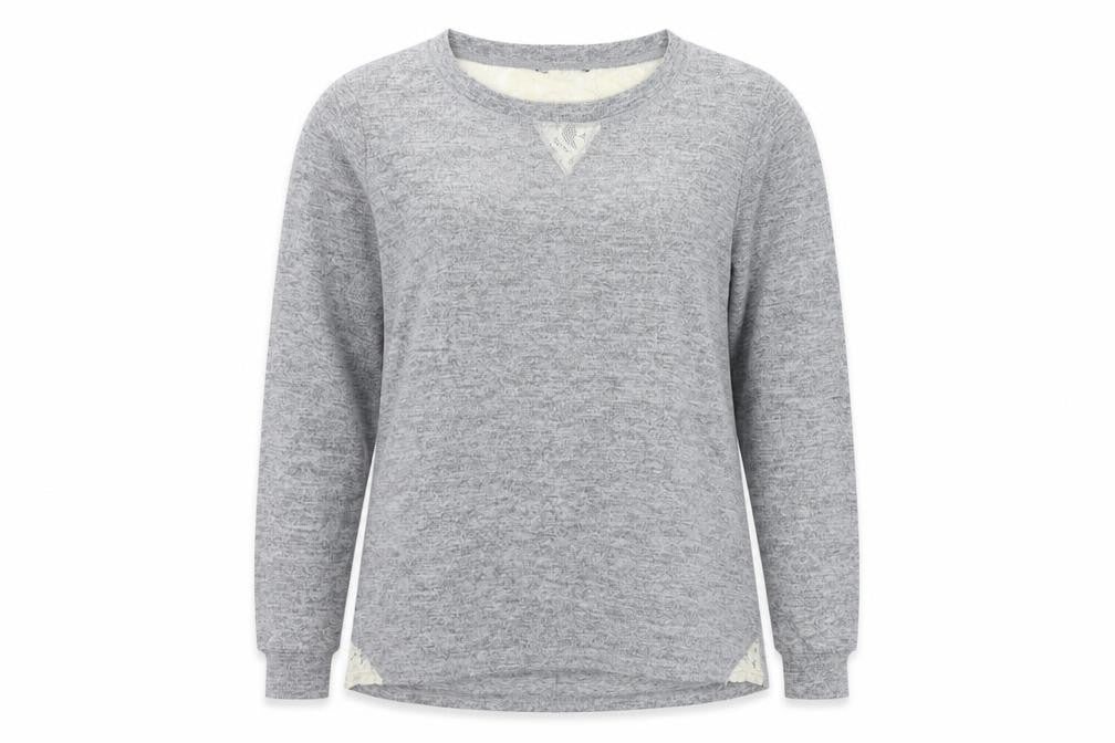 Front view of F&F women’s grey jumper, size UK 18