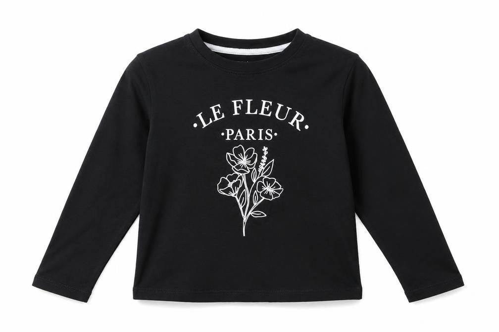 Front view of Tu boys’ black basic t-shirt, size 5, years