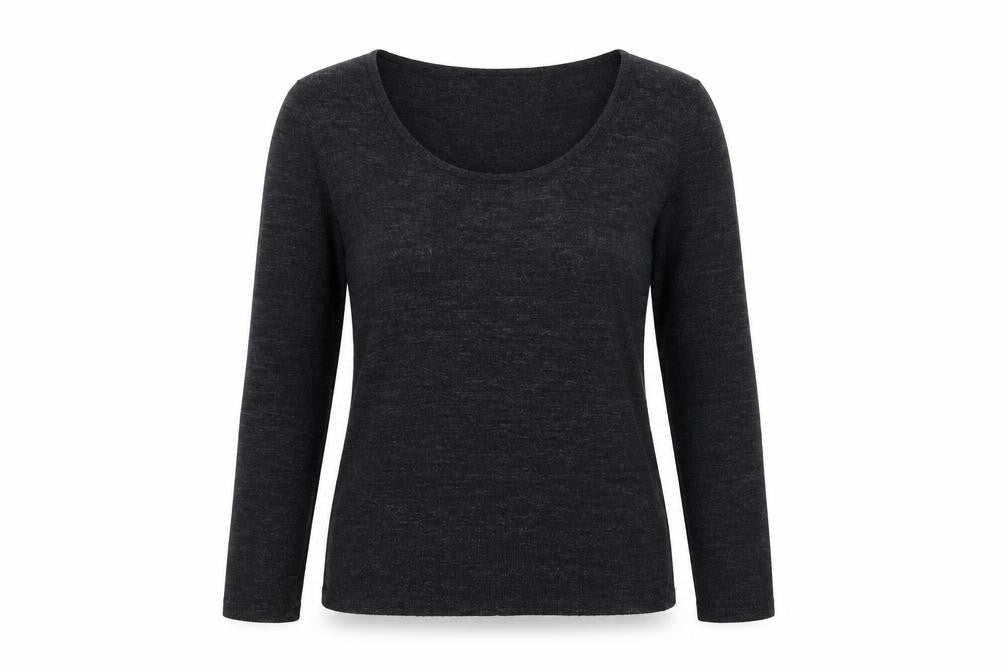 Front view of EVIE women’s grey jumper, size UK 10
