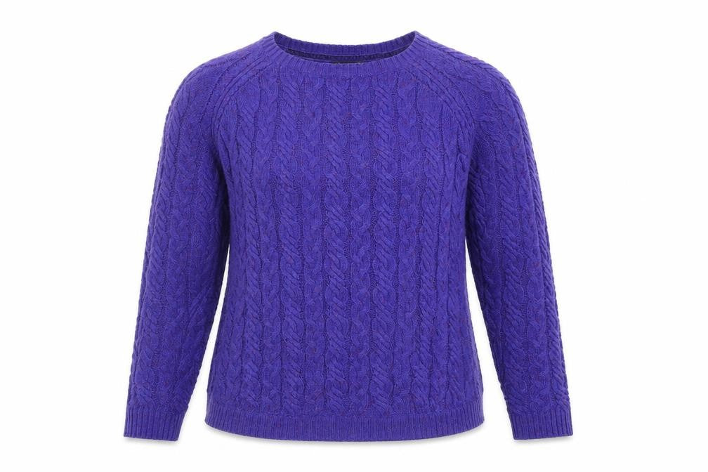Front view of Bonmarché women’s purple jumper, size XS