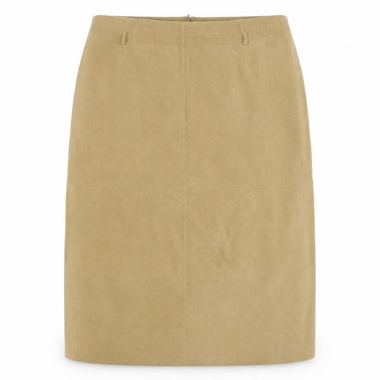 Front view of Fashion Extra women’s beige straight & pencil skirt, size UK 24