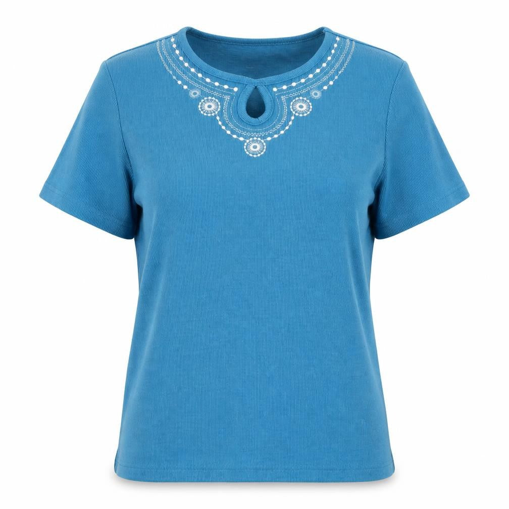 Front view of Bonmarché women’s blue jumper, size S