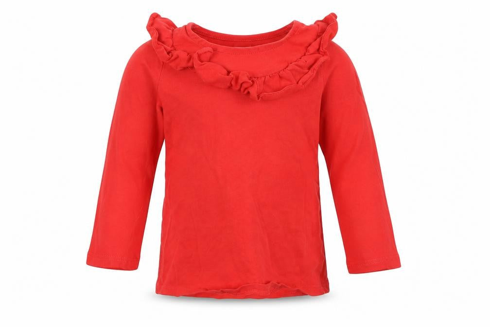 Front view of H&M Baby Red Pullover T-Shirt, size 12-18, Months