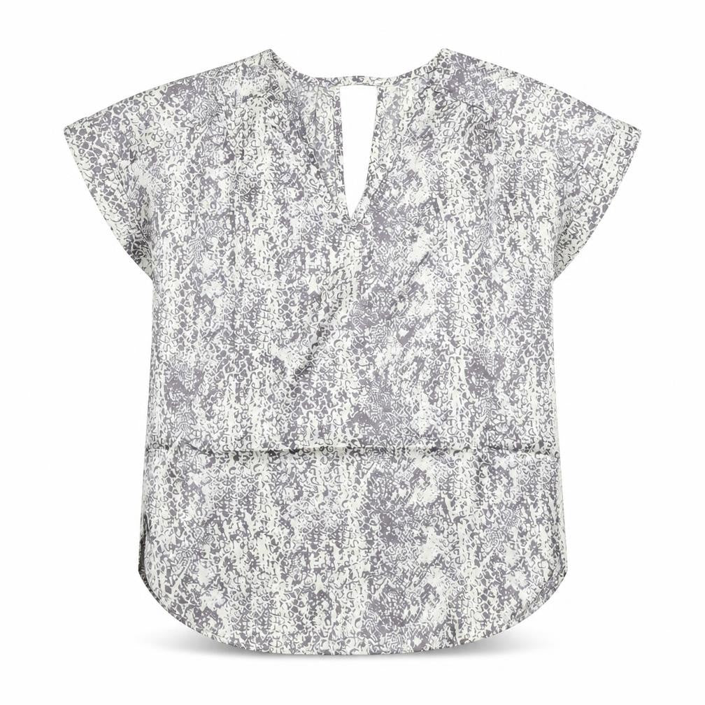 Front view of Avon women’s beige animal print basic blouse, size UK 8