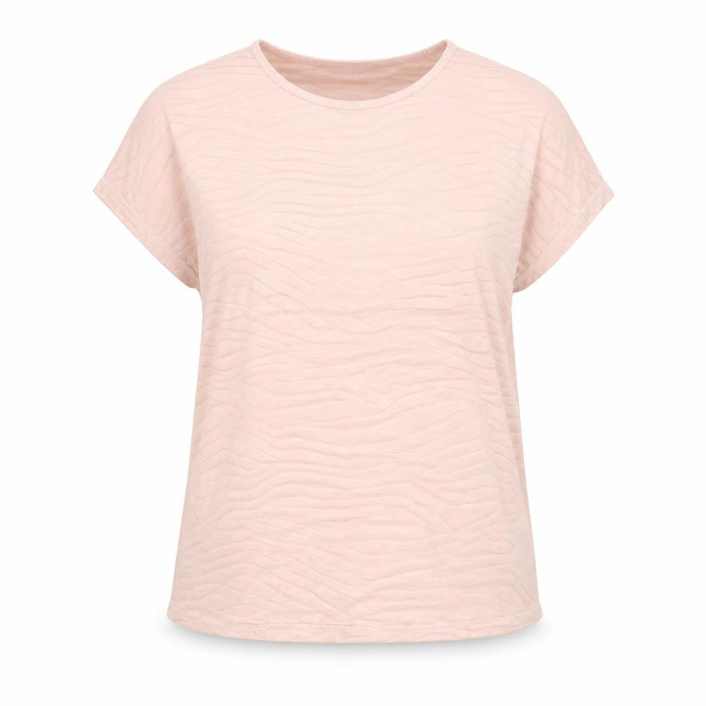 Front view of F&F women’s pink animal print basic t-shirt, size UK 12