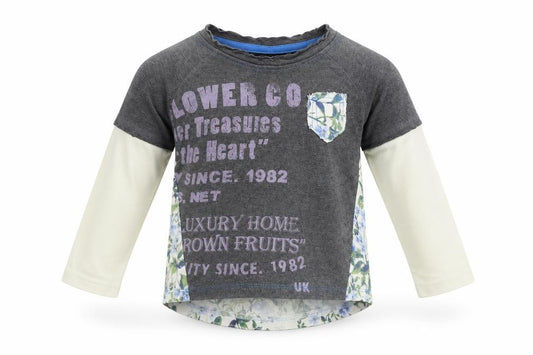 Front view of Next girls’ grey basic t-shirt, size 12-18, months