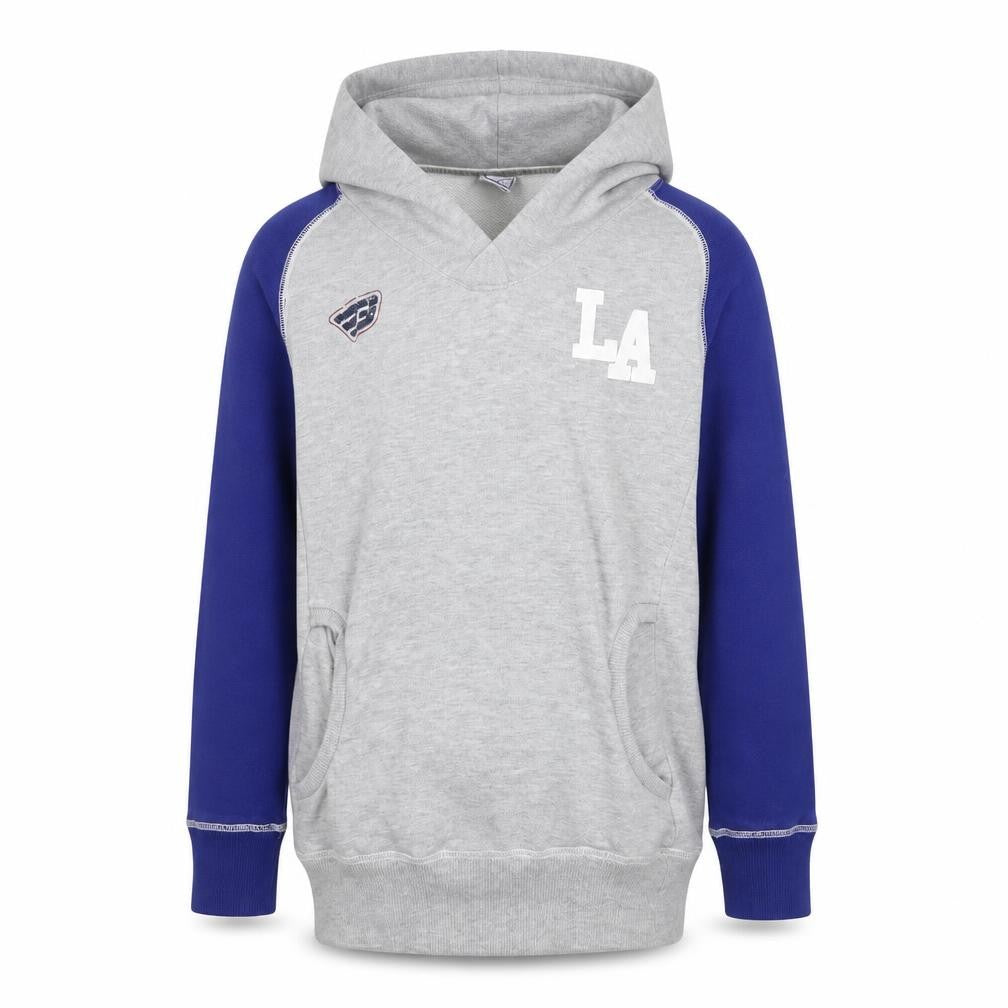 Front view of Golddigga boys’ grey pullover hoodie, size 11-12, years