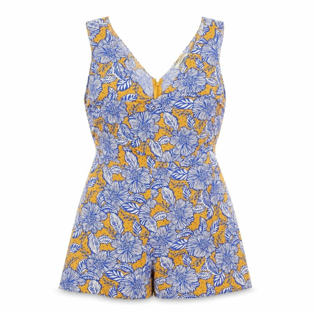 Front view of George women’s multicoloured floral romper one-piece, size UK 16