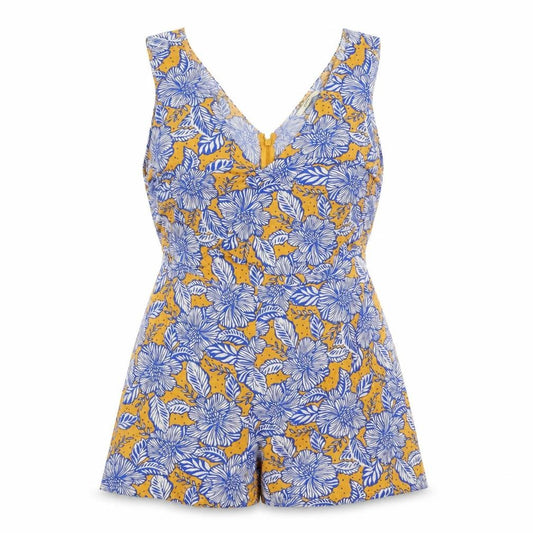 Front view of George women’s multicoloured floral romper one-piece, size UK 16