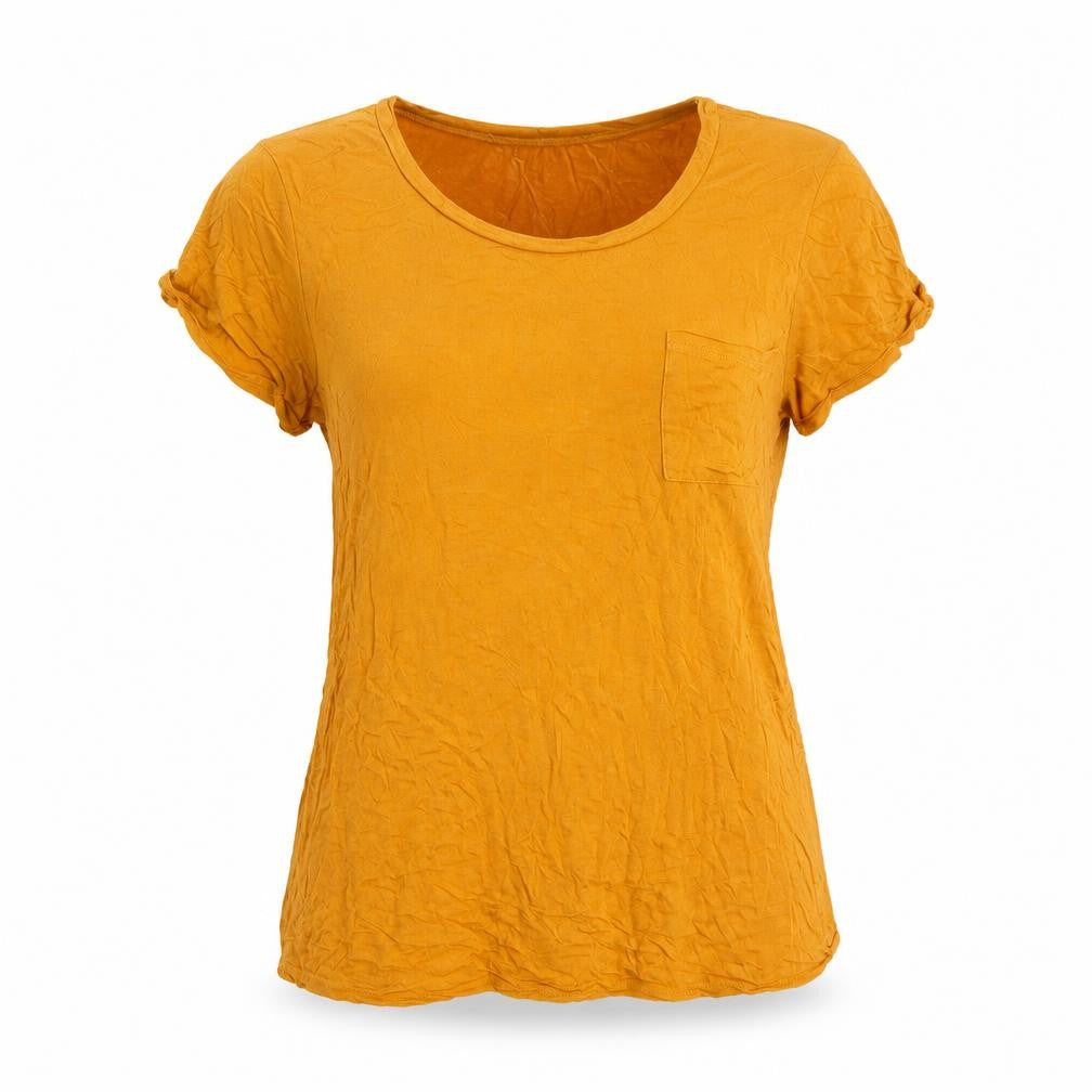 Front view of Active Basic women’s yellow basic t-shirt, size M