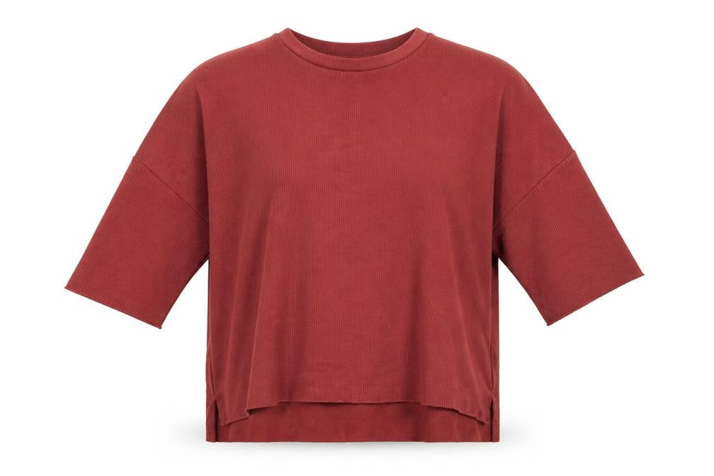 Front view of Primark women’s red basic polo, size M