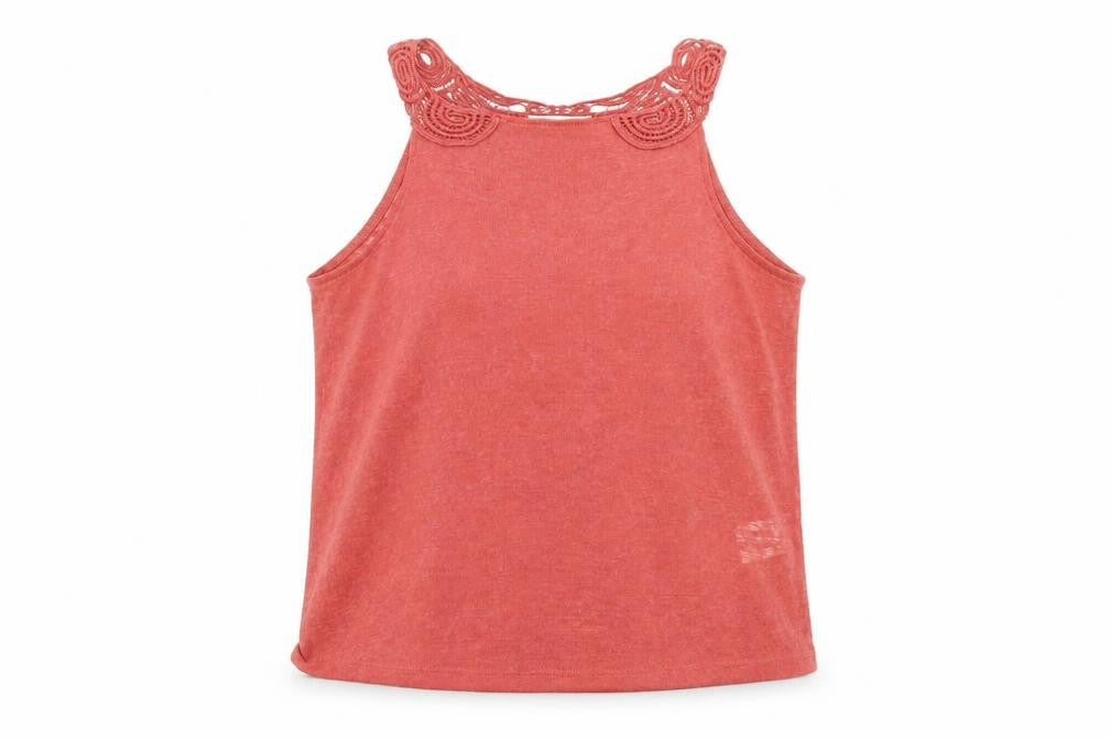Front view of H&M women’s red basic tank, size S