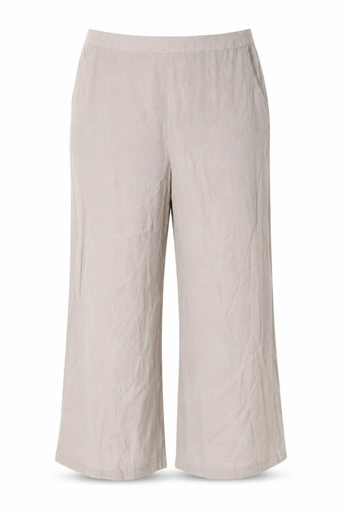 Front view of VILA women’s beige trousers, size UK 14, 26-inch leg