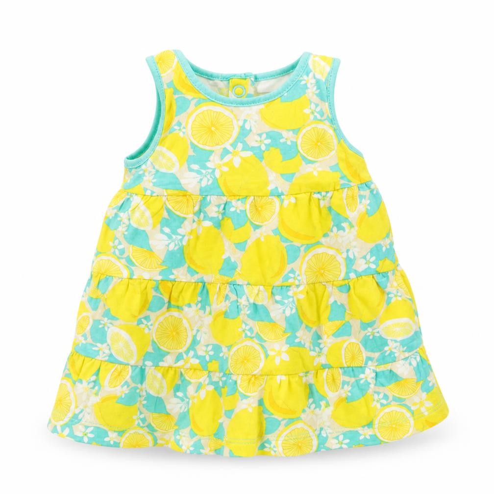 H&M Baby Green   Fit & Flare  Size 3-6 Months  - Lemon Print