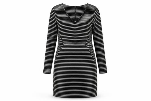 Front view of Autograph women’s multicoloured striped a-line, size UK 12