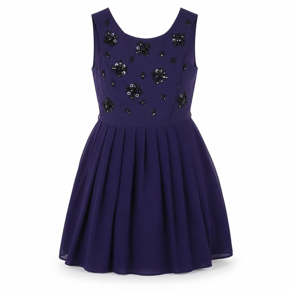 Front view of Next women’s purple fit & flare, size UK 8