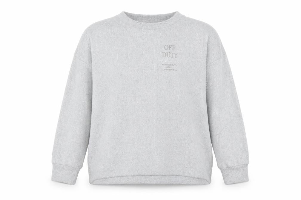 Front view of F&F women’s grey jumper, size M