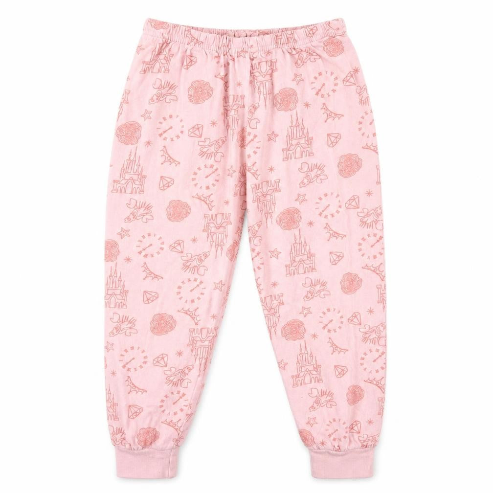 Front view of Disney girls’ pink solid pyjama pants, size 3-4, years