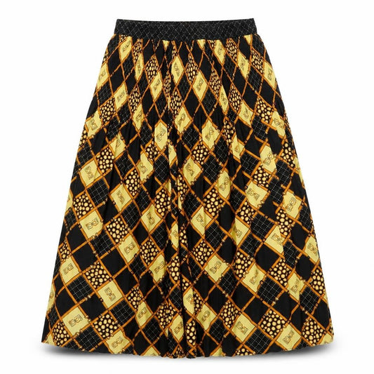 Front view of LUCIA women’s multicoloured a-line skirt, size UK 12