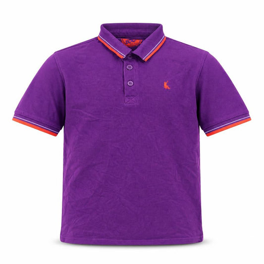 Front view of Blue Zoo girls’ purple basic polo, size 11-12, years