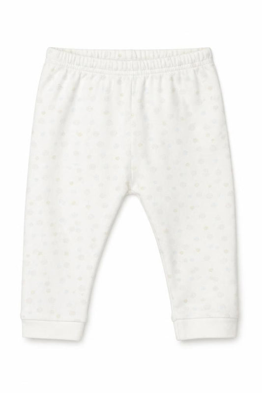 Front view of Disney Baby White Spotted Pyjama Pants, size 6-9, Months