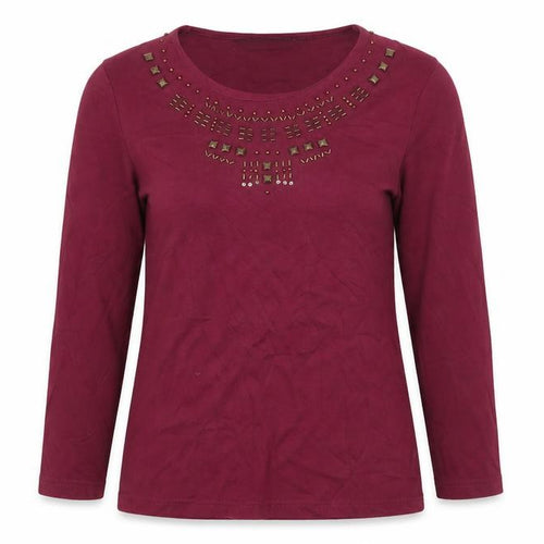 Bm Casual Womens Purple   Basic T-Shirt Size XS  - Maroon/Burgundy