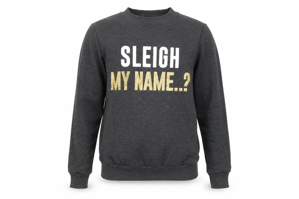 Front view of Avenue women’s grey pullover sweatshirt, size M, - christmas