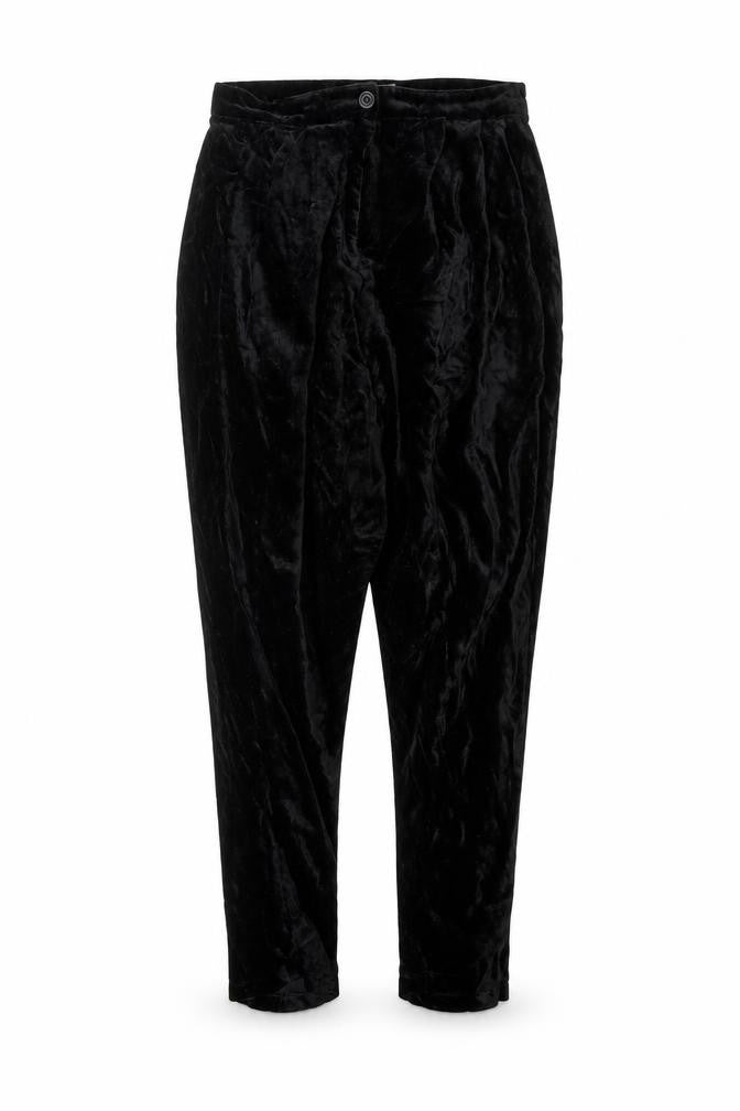 Front view of H&M women’s black trousers, size UK 10, 22-inch leg