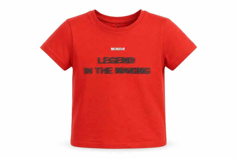 Front view of River Island girls’ red basic t-shirt, size 2-3, years