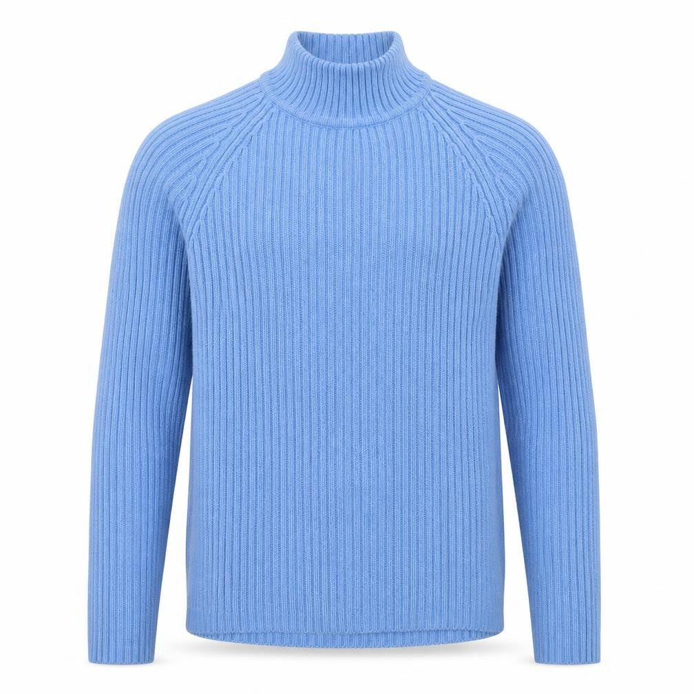 Front view of Zingara men’s blue knit jumper, size M