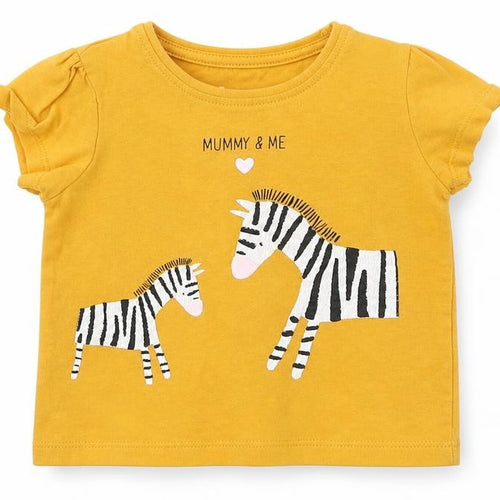Primark Girls Yellow   Basic T-Shirt Size 12-18 Months  - Mummy and Me Zebra