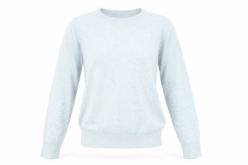 Front view of H&M women’s blue knit jumper, size S