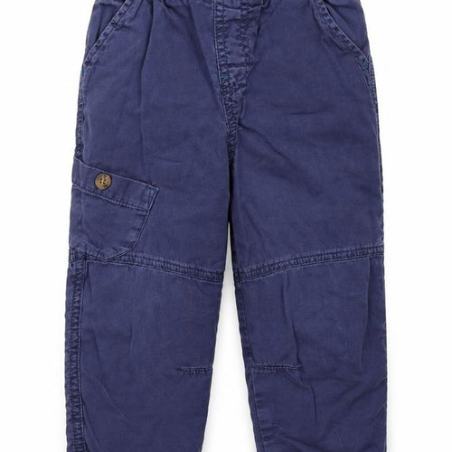 M&Co Boys Blue Colourblock  Cargo Trousers Size 18-24 Months