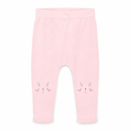 Front view of Studio girls’ pink colourblock jogger leggings, size 9-12, months