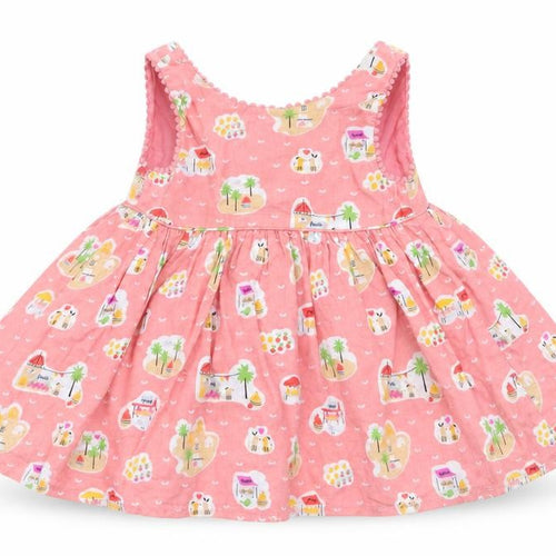 M&S Girls Pink Geometric  Fit & Flare  Size 3-6 Months