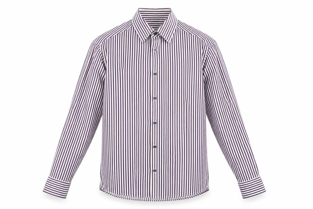 Autograph Mens White Striped   Button-Up Size M