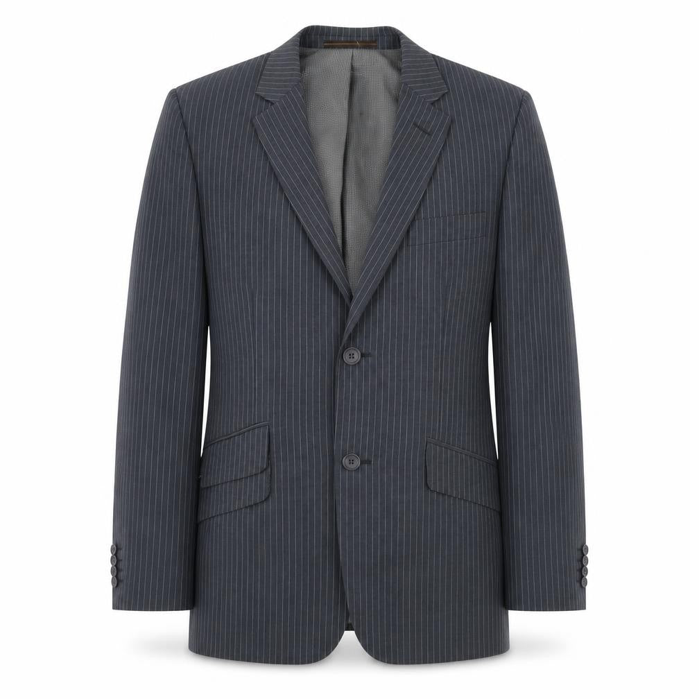Front view of san luca men’s grey striped jacket blazer, size 40
