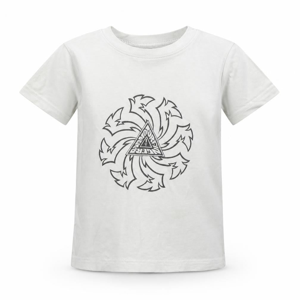 Front view of Rabbit Skins boys’ white basic t-shirt, size 2, years