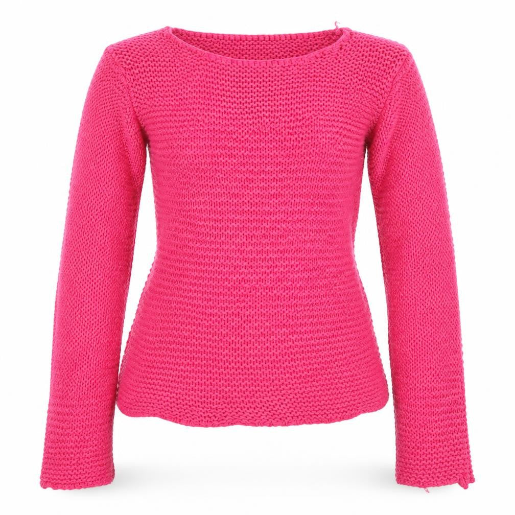 Front view of St Bernard girls’ pink jumper, size 9, years