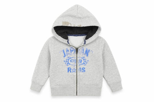 Front view of Japan Rags boys’ grey jacket, size 12, months