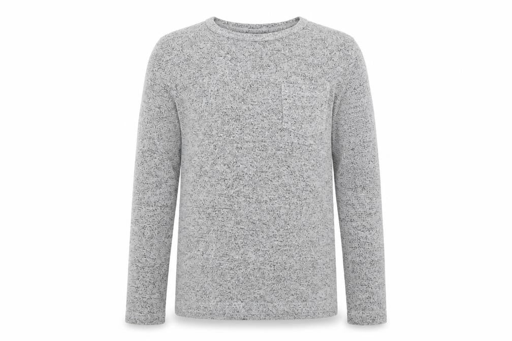 Front view of Lands' End girls’ grey jumper, size 8-9, years