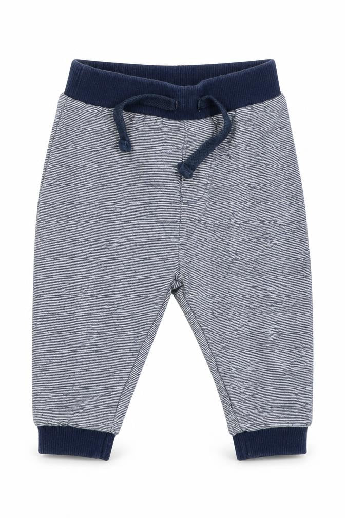 F&F Boys Blue Striped  Jogger Trousers Size 6-9 Months