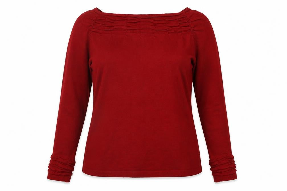 Front view of For Women women’s red jumper, size UK 16