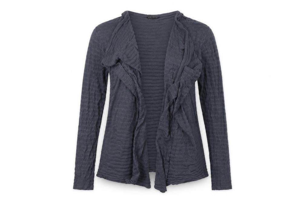 Front view of Select women’s grey cardigan jumper, size UK 14