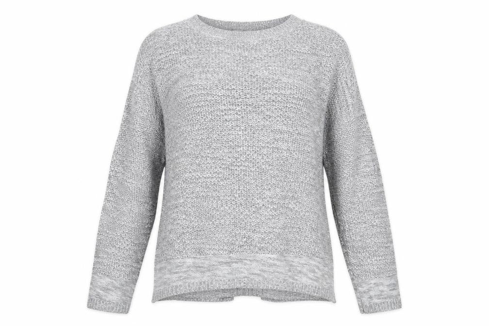 Front view of Papaya women’s grey jumper, size L