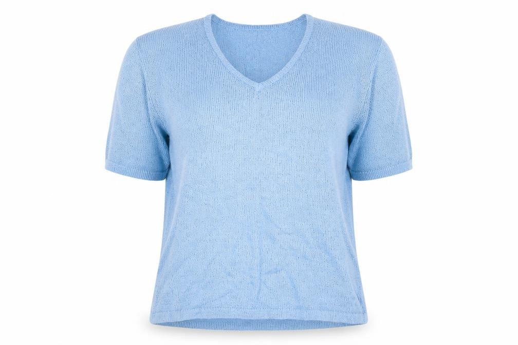 Front view of Bonmarché women’s blue jumper, size M