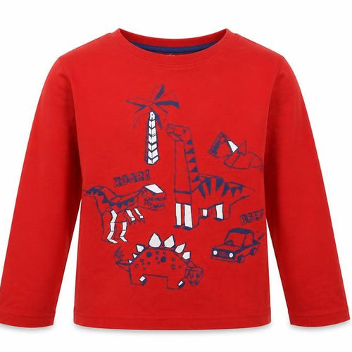 F&F Boys Red Geometric   Pyjama Top Size 5-6 Years