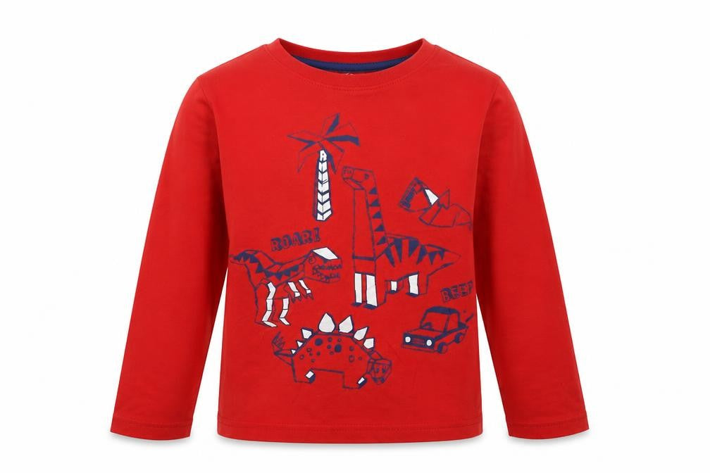 F&F Boys Red Geometric   Pyjama Top Size 5-6 Years
