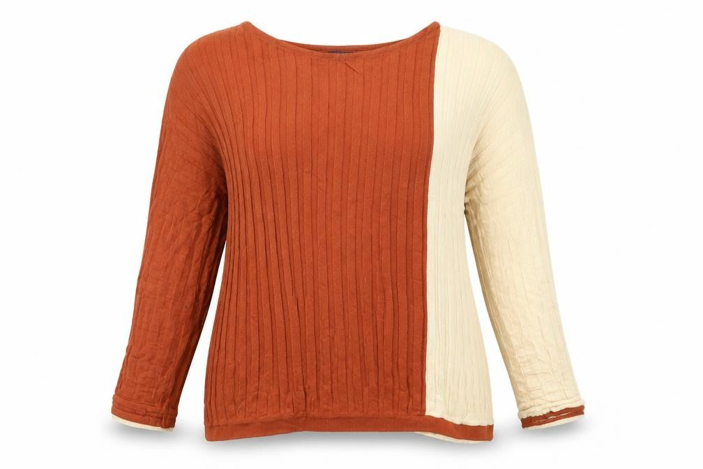 Front view of Marks & Spencer women’s brown knit jumper, size M